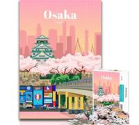 1000 Pieces for Adults Travel to Osaka 1000 Piece Jigsaw Puzzles for Adults Gifts,Toys Educational Games Stress Relieving Wall Decoration 75x50cm