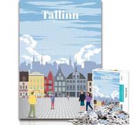 1000 Pieces for Adults Travel to Tallinn Puzzles for Adults And Teenagers,Stress Reliever Difficult Challenge Unique Home Decor And Gifts 75x50cm