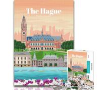 1000 Pieces for Adults Travel to The Hague Puzzles for Adults And Teenagers,Toys Educational Games Stress Relieving Great Gifts And Toys 26x38cm