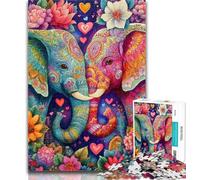1000 Pieces for Adults Two Elephants 1000 Piece Jigsaw Puzzles for Adults Gifts,is Ideal As Gifts for The Whole Family for And Age 14 50x75cm
