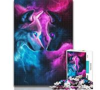 1000 Pieces for Adults Two Wolves 1000 Pieces Jigsaw Puzzles For Teens And Adults,is Ideal As Gifts for The Whole Family for And Age 14 26x38cm
