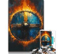 1000 Pieces for Adults Viking Knight Shield Jigsaw Puzzles for Adults 1000 Pieces,for Is Ideal As A Gift for The Whole Family for And 14 Years Old 50x75cm