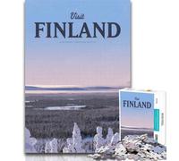 1000 Pieces for Adults Visit Finland 1000 Piece Jigsaw Puzzles for Adults Gifts,Toys Educational Games Stress Relieving Wall Decoration 26x38cm