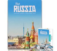 1000 Pieces for Adults Visit Russia Jigsaw Puzzle 1000 Pieces for Adults,Challenging Game Toys for Is Ideal As A Gift for The Whole Family 26x38cm
