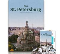 1000 Pieces for Adults Visit St Petersburg 1000 Piece Jigsaw Puzzles for Adults Gifts,Toys Educational Games Stress Relieving Wall Decoration 75x50cm
