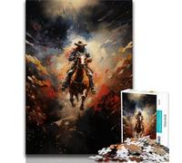 1000 Pieces for Adults Warrior on Horseback Jigsaw Puzzles for Adults 1000 Pieces,Challenging Game for The Whole for Women, Gifts for Men (50x75cm)