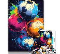1000 Pieces for Adults Watercolor Football 1000 Piece Jigsaw Puzzle for Adults Teens,Vibrant And Unique Design Relaxing & Challenging Puzzle Experience 50x75cm