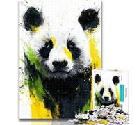 1000 Pieces for Adults Watercolor Panda Jigsaw Puzzles for Adults,with Fully Interlocking Randomly Shaped Pieces for And 14 Years Old 26x38cm