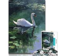 1000 Pieces for Adults White Swan Jigsaw Puzzles for Adults 1000 Piece,Toys Educational Games Stress Relieving Enhance Love between Couples 26x38cm