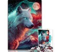 1000 Pieces for Adults White Wolf 1000 Piece Jigsaw Puzzles for Teenagers,for Age 14+ Impossible Game Best Gift for Adults And Teenagers (50x75cm)