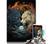 1000 Pieces for Adults Ying Yang Dragon And Tiger Adult Jigsaw Puzzles 1000 Pieces,Educational Game for Birthday, Chrismas for And 14 Years Old 50x75cm