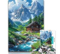 1000 Pieces for Teenagers A Town Under The Snowy Mountains 1000 Piece Jigsaw Puzzles for Adults Gifts,Challenging Game Toys for Is Ideal As A Gift for The Whole Family 50x75cm