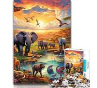 1000 Pieces for Teenagers African Animals Puzzles for Adults 1000 Pieces,Fun Activity for Home, Rainy Days Toys, Birthday Gifts 50x75cm