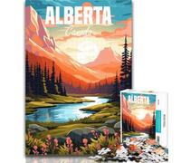 1000 Pieces for Teenagers Alberta Canada Travel Jigsaws 1000 Pieces for Adults,Toys Educational Games Stress Relieving Artists Collection, Fine Art 75x50cm