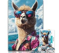 1000 Pieces for Teenagers Alpaca on Vacation Jigsaw Puzzles for Teenagers 1000 Piece,Family Game Stress Reliever Difficult Challenge Secret Santa Gifts 26x38cm