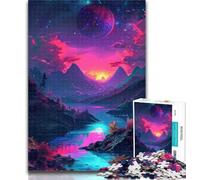 1000 Pieces for Teenagers Amazing Neon Fantasy Nature 1000 Pieces Jigsaw Puzzles For Teens And Adults,Family Games Christmas Birthday Gifts 26x38cm