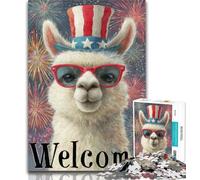 1000 Pieces for Teenagers American Alpaca Jigsaw Puzzles for Adults 1000 Pieces,for Home Decoration for Age 14 Years Up 26x38cm