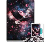1000 Pieces for Teenagers American Flag Eagle 1000 Pieces Jigsaw Puzzles For Teens And Adults,with Fully Interlocking Randomly Shaped Pieces for And 14 Years Old 50x75cm