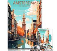 1000 Pieces for Teenagers Amsterdam Netherlands Jigsaw Puzzles for Adults 1000 Pieces,Family Game Stress Reliever Difficult Challenge Great Gifts And Toys 26x38cm