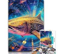 1000 Pieces for Teenagers Animal Colourful Whale 1000 Piece Jigsaw Puzzle for Adults And Teenagers,Educational Games Home Decoration Artists Collection, Fine Art 26x38cm