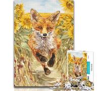 1000 Pieces for Teenagers Animal Fox 1000 Piece Jigsaw Puzzle for Adults Teens,Educational Games Home Decoration Artists Collection, Fine Art 50x75cm