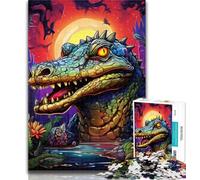 1000 Pieces for Teenagers Animal Nile Crocodiles Jigsaw Puzzles 1000 Pieces for Adults Teens,Perfect for Game Nights, Colorful Toy for Home Gift 26x38cm