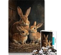 1000 Pieces for Teenagers Animal Rabbit Jigsaws Puzzles 1000 Pieces for Adults Gifts,Present & Gift for Lovers Or Friends 50x75cm