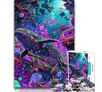 1000 Pieces for Teenagers Animal Whale Art Puzzles 1000 Pieces for Adults,Toy Intellectual Game Artists Collection, Fine Art 50x75cm