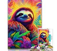 1000 Pieces for Teenagers Art Animal Sloth Puzzles 1000 Pieces for Adults,Family Game Stress Reliever Difficult Challenge Great Gifts And Toys 26x38cm