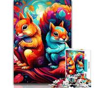 1000 Pieces for Teenagers Art Cute Squirrel 1000 Pieces Jigsaw Puzzles For Teens And Adults,Family Games Christmas Birthday Gifts 26x38cm