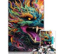 1000 Pieces for Teenagers Art Flying Dragons Jigsaw Puzzles for Teenagers 1000 Piece,Family Game Stress Reliever Difficult Challenge Secret Santa Gifts 50x75cm