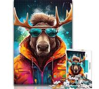 1000 Pieces for Teenagers Art Moose Jigsaw Puzzles for Teenagers 1000 Piece,Educational Games Home Decoration Artists Collection, Fine Art 75x50cm