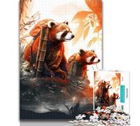 1000 Pieces for Teenagers Art Red Panda 1000 Piece Jigsaw Puzzles for Adults,Diy Modern Wall Art Unique Gift Home Decor 50x75cm