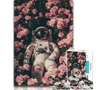 1000 Pieces for Teenagers Astronaut in The Sea of Flowers Puzzles for Adults Teens 1000 Pieces,Stress Reliever Difficult Challenge Enhance Love between Couples (50x75cm)