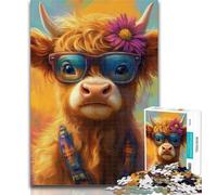 1000 Pieces for Teenagers Baby Yak Wearing Glasses 1000 Pieces Jigsaw Puzzle For Adults Teens,Challenging Game for The Whole for Women, Gifts for Men 50x75cm
