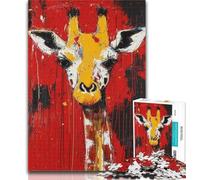 1000 Pieces for Teenagers Basquiat Giraffe Jigsaw Puzzles for Teenagers 1000,Family Entertainment Toys Is Ideal As A Gift for The Whole Family 26x38cm