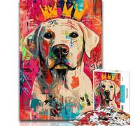 1000 Pieces for Teenagers Basquiat-style Labrador Jigsaw Puzzles 1000 Pieces for Adults Teens,Family Game Stress Reliever Difficult Challenge Great Gifts And Toys 50x75cm