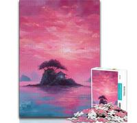 1000 Pieces for Teenagers Beautiful Pink Sky Oil Painting 1000 Pieces Jigsaw Puzzles For Teens And Adults,Train Your Brain And Hands Birthday Present, Gifts (26x38cm)