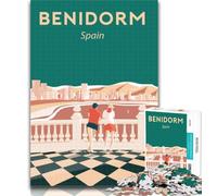 1000 Pieces for Teenagers Benidorm Spain Travel Puzzles 1000 Pieces for Adults,Educational Game Challenge Toy for Women And Men 26x38cm