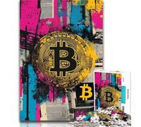 1000 Pieces for Teenagers Bitcoin Logo 1000 Piece Jigsaw Puzzle for Adults And Teenagers,Educational Game for Birthday, Chrismas for And Age 14 26x38cm