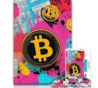1000 Pieces for Teenagers Bitcoin Logo Jigsaws Puzzles 1000 Pieces for Adults Gifts,Toys Educational Games Stress Relieving Unique Home Decor And Gifts 50x75cm