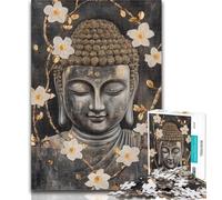 1000 Pieces for Teenagers Black And White Buddha 1000 Piece Jigsaw Puzzles for Teenagers,Stress Reliever Staycation Kill Time Funny Gift 26x38cm