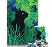 1000 Pieces for Teenagers Black Cat Art 1000 Piece Jigsaw Puzzle for Adults Teens,Educational Games Home Decoration Artists Collection, Fine Art 26x38cm