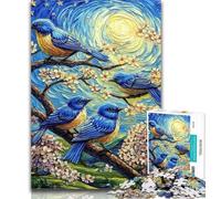 1000 Pieces for Teenagers Bluebird on The Tree 1000 Piece Jigsaw Puzzles for Teenagers Gifts,Challenging Game And Family Play Secret Santa Gifts 50x75cm