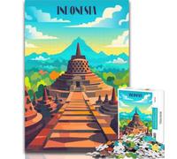 1000 Pieces for Teenagers Borobudur Serenity Puzzles 1000 Pieces for Adults,Educational Game Challenge Toy for Women And Men 26x38cm