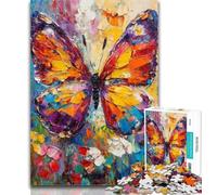 1000 Pieces for Teenagers Butterfly Oil Painting Puzzles 1000 Pieces for Adults,Toy Intellectual Game Artists Collection, Fine Art 26x38cm