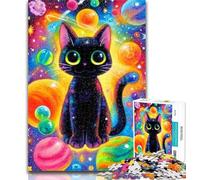 1000 Pieces for Teenagers Candy Black Cat 1000 Pieces Jigsaw Puzzles For Teens And Adults,Train Your Brain And Hands Birthday Present, Gifts 50x75cm
