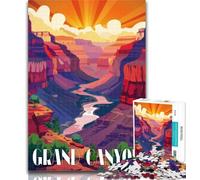 1000 Pieces for Teenagers Canyon Sunrise 1000 Piece Jigsaw Puzzle for Adults And Teenagers,Educational Games Home Decoration Artists Collection, Fine Art 26x38cm