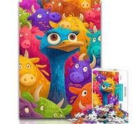 1000 Pieces for Teenagers Cartoon Flamingo 1000 Pieces Jigsaw Puzzles For Teens And Adults,with Fully Interlocking Randomly Shaped Pieces for And 14 Years Old 50x75cm