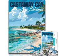 1000 Pieces for Teenagers Castaway Cay Bahamas 1000 Piece Jigsaw Puzzle for Adults And Teenagers,Educational Games Home Decoration Artists Collection, Fine Art 75x50cm
